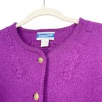 Pendleton Vintage  100% Virgin Wool Cardigan Purple Gold Button Small Petite 90s Photo 8