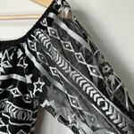 Jen's Pirate Booty  Embroidered Long Sleeve Metallic Silver Off Shouder Top Boho Photo 3