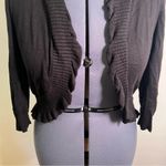 Worthington  Open Front Bolero Cardigan Black Ruffle XL Photo 3