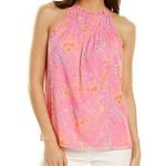 Ramy Brook NWT Harlie Paisley Halter Neck Tank Top in Peony Combo Photo 0