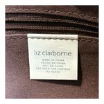 Liz Claiborne Tote Bag Monogrammed Satchel Purse Handbag Designer Neutral Photo 8
