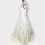 Mac Duggal IEENA for  Tailored V-Neck Ballgown Women's 8 White A-Line Photo 3