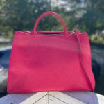 Betsey Johnson Vibrant Pink Satchel with Floral scarf. Photo 1