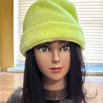 Handmade Lime Green Winter Knit Soft Fluffy Beanie Hat Photo 2