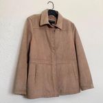Tan Beige Suede Vintage Leather Coat Jacket Photo 1