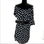 City Streets Off-the-Shoulder Pokadot Sheath Dress Photo 1