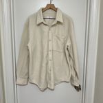 TNA | Women's Oversized Fleece Button Up Polar Shirt Jacket, Whisper White, XL Photo 3