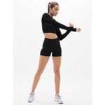 Athleta New  XL Momentum Flex Crop Top Black Long Sleeve X-Large Photo 1