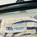 ZARA  Blue purple & White Swirl High Rise Straight Jeans 90s Sz 4 Photo 6