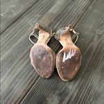 Valentino Nude Sandals with Glittering Black Straps Size 36 GUC straight legged Tan Photo 6