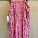 BP Pink Polka Dot Smocked Romper Ruffle Straps Summer Casual Rayon Size Large Photo 0