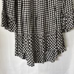 Cute! Beach Lunch Lounge Black &White Checkered Summer Shirt Ruffle‎ Size S/P Photo 1