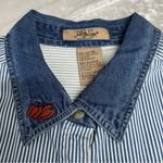 Just My Size Blue White Stripe top Embroidery 22w/24w 100%cotton county pumpkin denim collar Photo 4