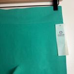 Mono B Ribbed Biker Shorts Women's L Green Stretch Nylon Spandex NWT Size L Photo 1