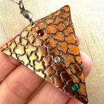 Coppertone triangle rhinestone pendant necklace Photo 2