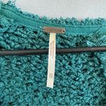 Free People Teal Sand Dune V Neck Sweater Photo 3