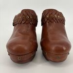 Ralph Lauren Shayla Leather Wooden Clogs Size 10 Photo 2