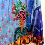 Carolina Constas Greta Midi Dress Frutas Womens Blue Large Photo 8