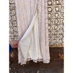 Alex Evenings  Long Halter Lace Sheath Dress with Skirt Slit in Taupe Size 8 Photo 7