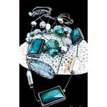 Vintage Beaded Necklace Triple Standed 22 inch 2 inch extender NY Mark … Photo 1