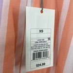 A New Day Coral White Striped Balloon Sleeve Shirt Women's Size X-Small XS NWT Photo 5