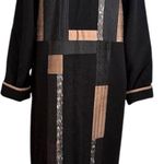 80’s Bonnie Durant Vintage Wool Trench Coat Silk Taffeta M Medium Black Photo 1