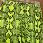 Pretty Little Thing New Neon Lime Snake Print Skinny Pants Photo 2