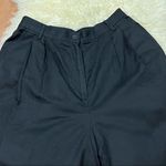 Vintage 90’s Susan Bristol Black Linen High Waist Relaxed Trouser Pants 12 Black Photo 3