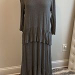 Suzanne Betro  Gray Ruffle Hem Maxi Dress Photo 0