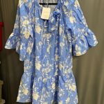 & Other Stories Stockholm Atelier & Other Stories Ruffled Mini Shift Dress Women Medium Blue B98 Photo 2