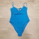 frankie's bikinis 💕💕 Marie Ribbed Underwire Swimsuit ~ Ocean Blue Large L NWT Photo 4