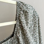 Paper Crane Smocked Floral Blouse, Puff Sleeve Green Fall Top, Size Medium Photo 13