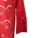 ADIVA Red Pink Sheer Eyelet Lace Peasant Blouse Boho Festival Top Small NWT Photo 5