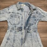 We The Free Free People Chain of Command Pleated Blue Mini Dress Size Large Photo 6