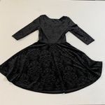 Spin Doctor Black Velvet Damask Dress XS Gothic Witchy Fit & Flare Photo 1