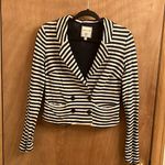 I Love H81 Blue and white stripe nautical style blazer woman’s size small Photo 0