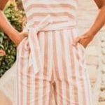 Pink Lily Striped Jumpsuit Photo 0