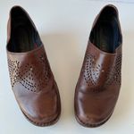 Umberto Raffini Clogs Womens Shoes 40 Brown Leather Studs Die Cut Platform Boho Size 9 Photo 3