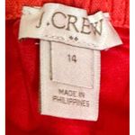 J.Crew  Women's Skirt Mini Sidewalk City Linen‎ Blend Lined Elastic Waist Red 14 Photo 3