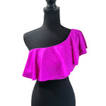 Trina Turk NWT! Monaco Ruffle One Shoulder Bikini Top in Stargazer - Size 10 Photo 6