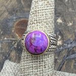 Sterling Silver BARSE  Purple Turquoise Cocktail Ring w Bronze Accent Sz 6 NWT Photo 1