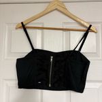 PINK - Victoria's Secret Pink‎ Victoria’s Secret Black Sequin Crop Tank Top Size Medium Photo 1