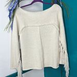 Others Follow Off white sweater with fringe on sleeves sz small Photo 5