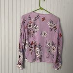 Altar'd State Altar’d State Pastel Purple Long Sleeve Floral V-Neck Blouse | Size Large Photo 6