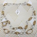 Talbots  Chunky Chain Double Strand Two Tone Statement Necklace Smooth Twisted Photo 7