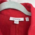 Chico's Midi Dress Size XS/Small Watermelon Punch Red 100% Linen Oversized Photo 5