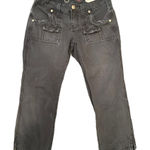 Free People Gray 051 Soot Cargo Capri Pants Photo 0