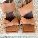 ALOHAS Camel Brown Twist Strip Heel Tan Size 9 Photo 2