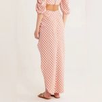 Rumer Bisou Ruched Gingham Maxi Skirt Size S‎ Red Photo 8