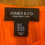 Jones & Co Top 1X Vibrant Orange Blouse with Front Pockets 100% Cotton Photo 1